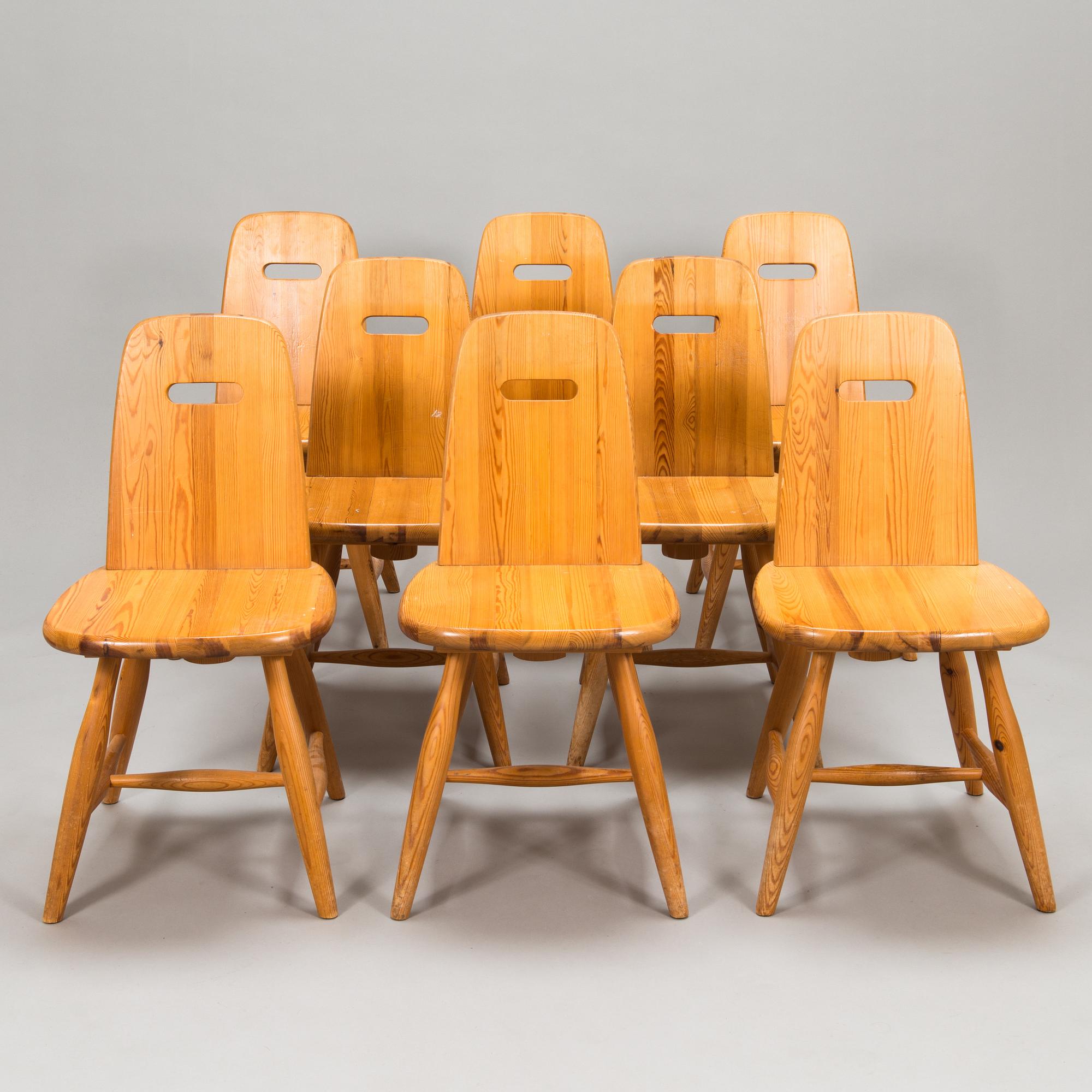 Eero Aarnio, eight late 20th century 'Pirtti' chairs (The cottage) for laukaan puu.
