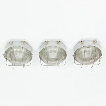 Three Orno ceiling lamps, model 14-033, mid-20th century.