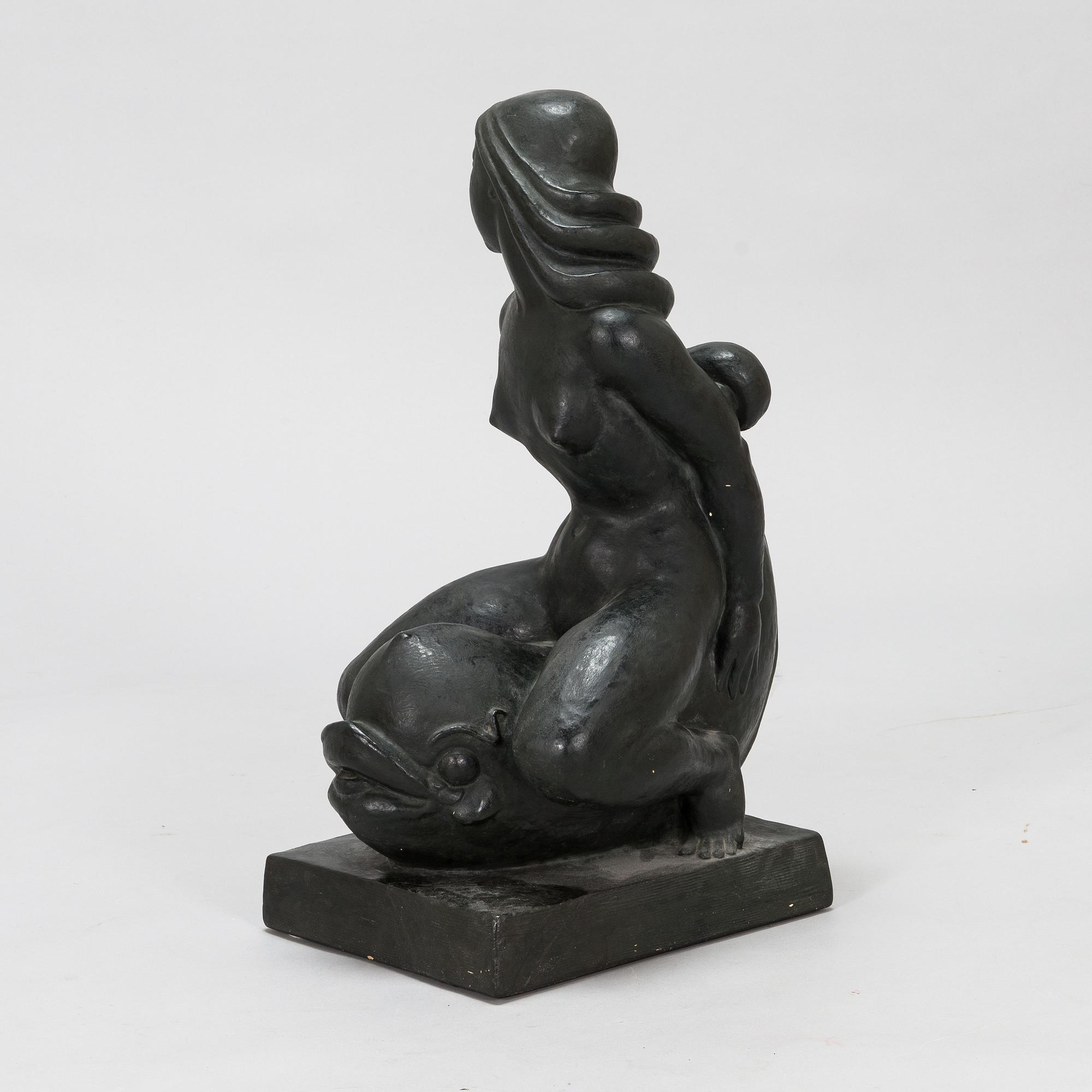 Ivar Johnsson, a painted plaster sculpture, signed.