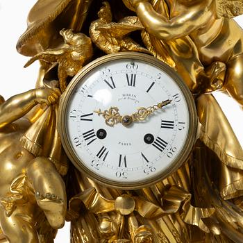 A mantle clock, Moris, France, second half of the 19th century.