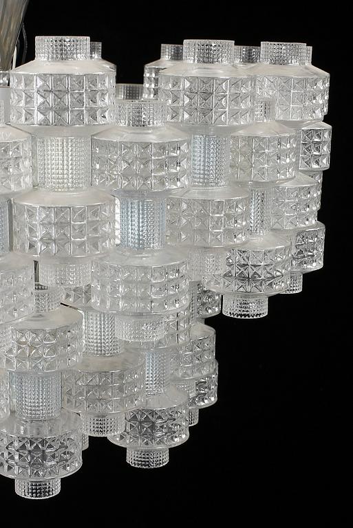 TAKLAMPA, "Festival", Gert Nyström, Orrefors/Fagerhult. 1900-talets andra hälft. Höjd ca 45 cm.