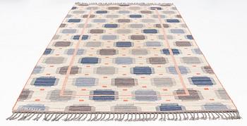 Märta Måås-Fjetterström, a carpet, "Blåplump", flat weave, ca 396 x 183 cm, signed AB MMF.