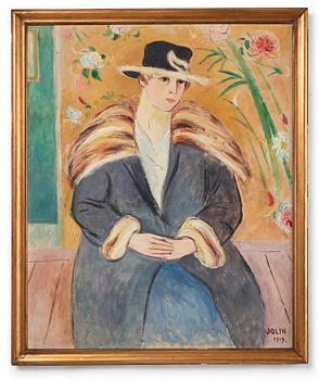 504. Einar Jolin, Woman with furr-trimmed hat.