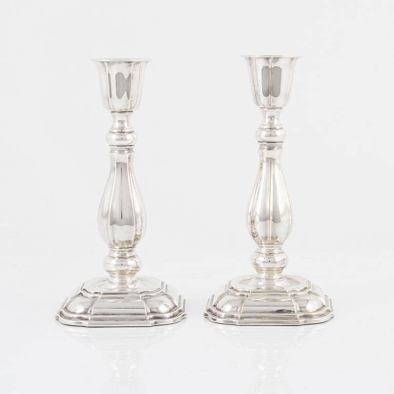 A pair of silver candle sticks, Ceson, Gothenburg, Sweden, 1992.