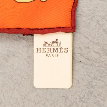 Hermès, scarf  "Chateau D'Arrière orange",