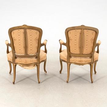 Pair of Louis XVI style armchairs, early 20th century.