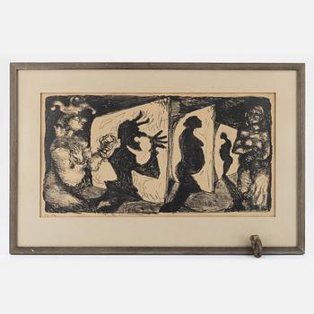 Bror Marklund, figurine and litograph,