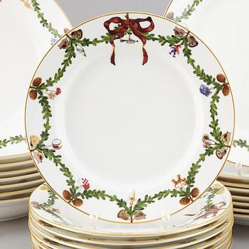 A 32-piece Christmas dinner service, porcelain, Royal Copenhagen.