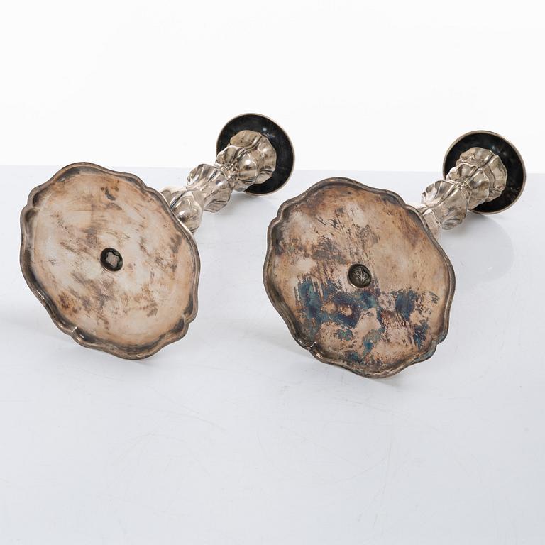 A Pair of Norwegian silver candlesticks, mark of Norsk Filigransfabrikk, Oslo, early 20th century.