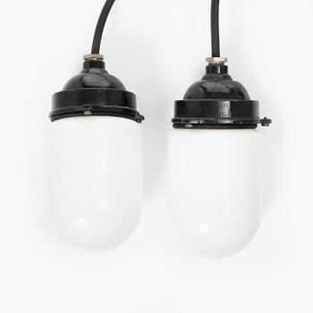 A pair of Industrial lamps, ASEA, first half of the 20th century.