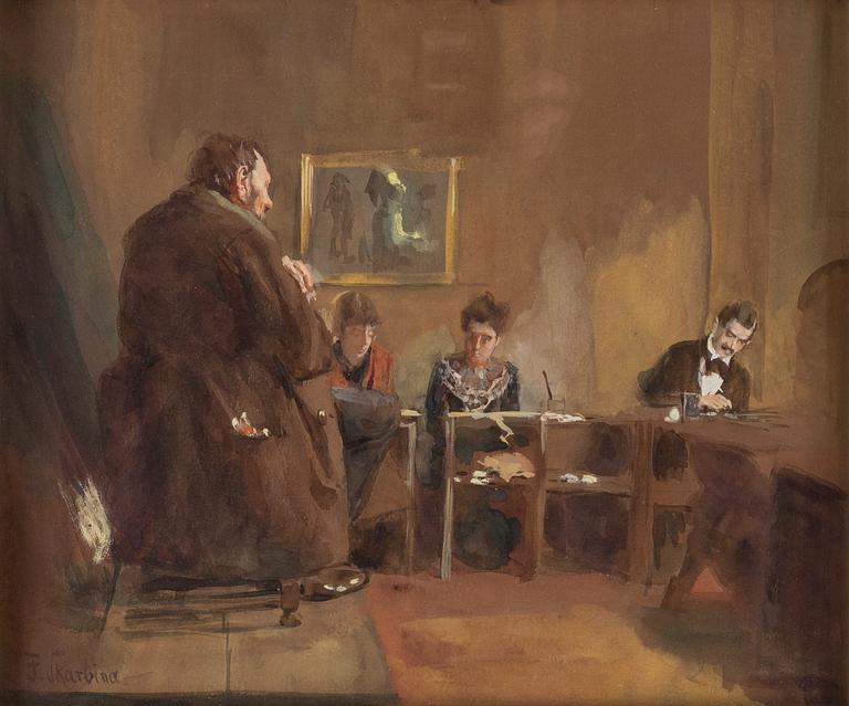 Franz Skarbina, watercolour and gouache, signed F. Skarbina.