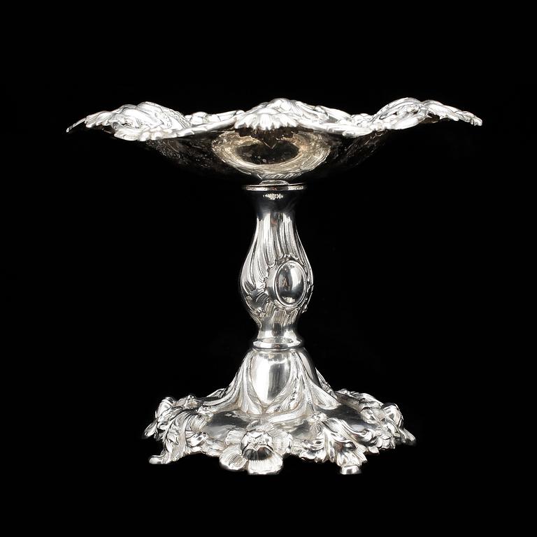 KAKFAT på FOT, silver, Otto Wilhelm Kjellberg, Västerås 1880. Vikt ca 217 gram.