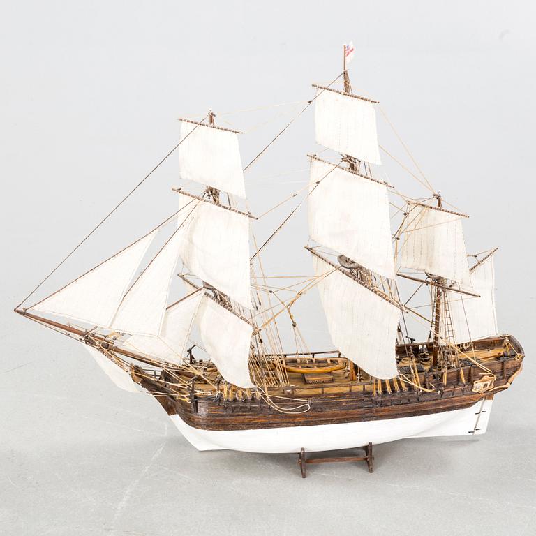 A 20th century wooden ship model.