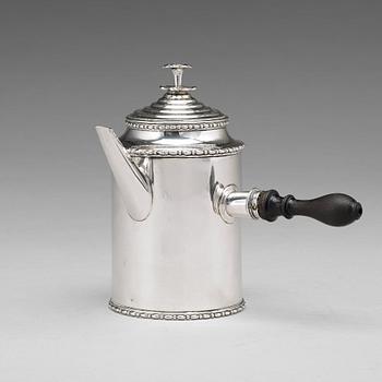 138. A Swedish Gustavian 18th century silver coffee-pot, mark of Pehr Zethelius, Stockholm 1807.