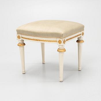A Gustavian stool by A. Hellman (father and son, masters in Stockholm 1761-94/1793-1825).