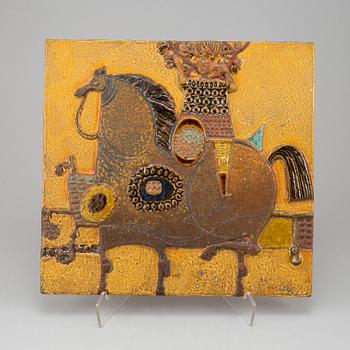 STIG LINDBERG, relief, stoneware, Gustavsberg. Signed.