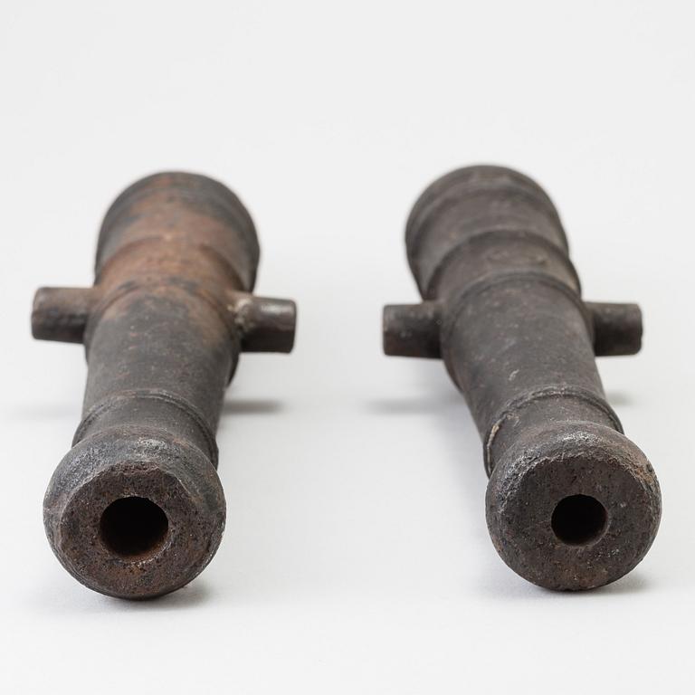 Two cast iron salute cannons from Hällefors bruk 19th century.