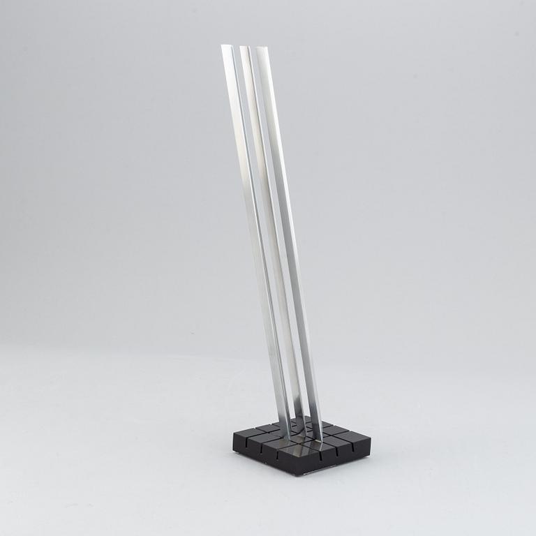 Lars-Erik Falk, sculpture, aluminium and black plexi glass, signed and dated 1993.