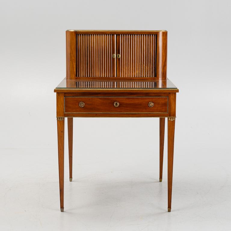 A late Gustavian style mahogny desk, late 19th century.