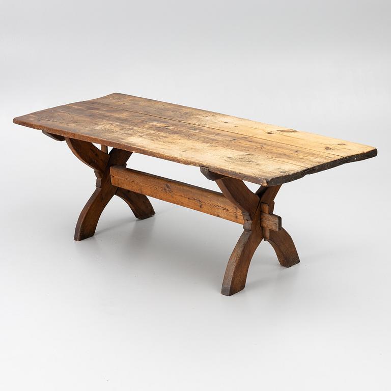 A pine table, 19th century.