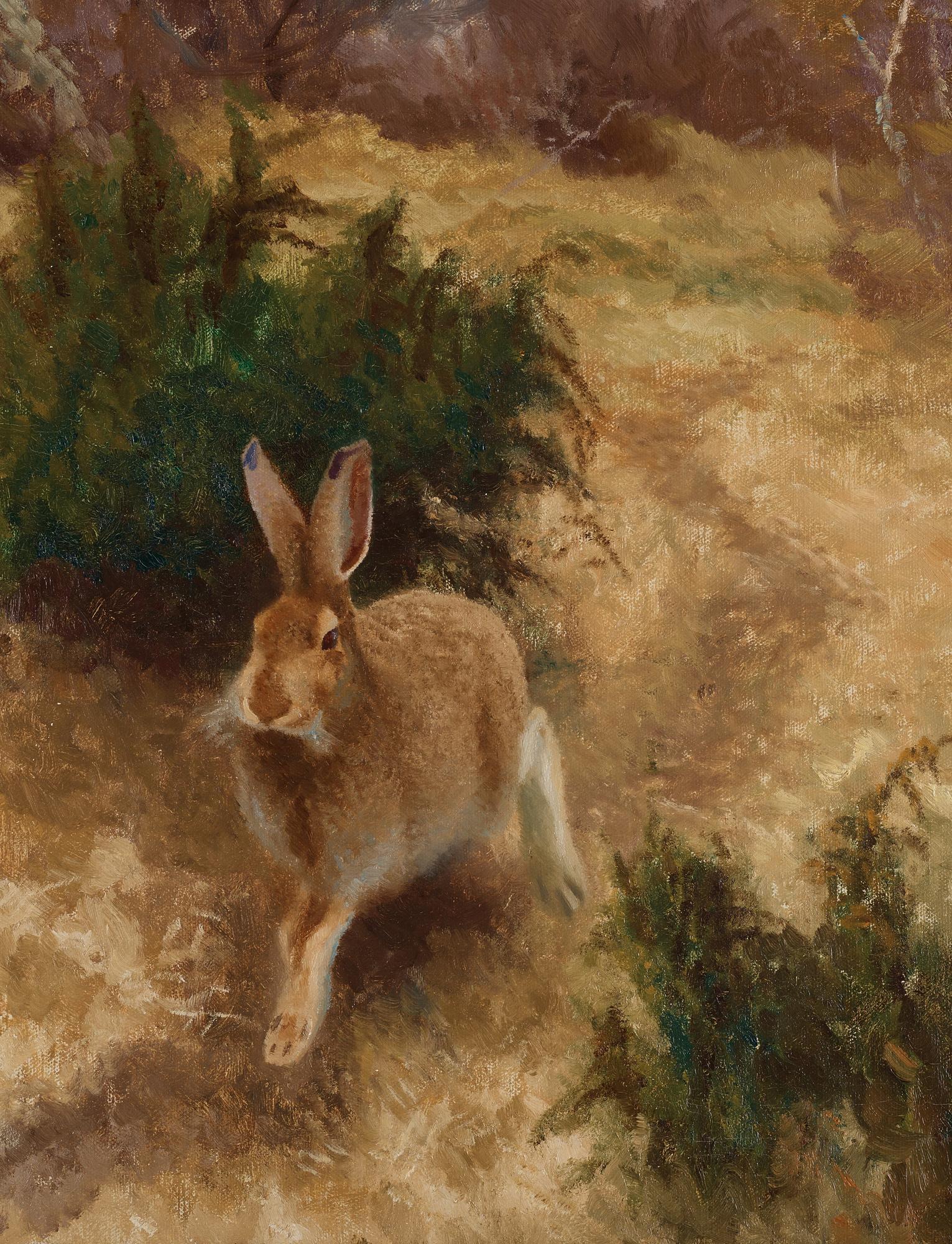 Bruno Liljefors, Hare in an autumn landscape.