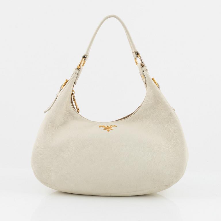 Prada, a white leather bag.