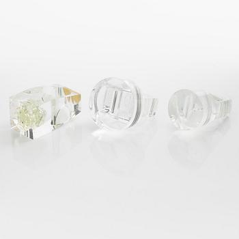 Siv Lagerström, three acrylic rings, 1970s.