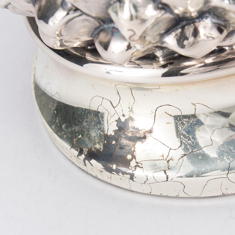 JÄÄPALA-ASTIA /SAMPPANJAJÄÄHDYTIN, hopeoitua metallia, Franco Lapini, Italia.