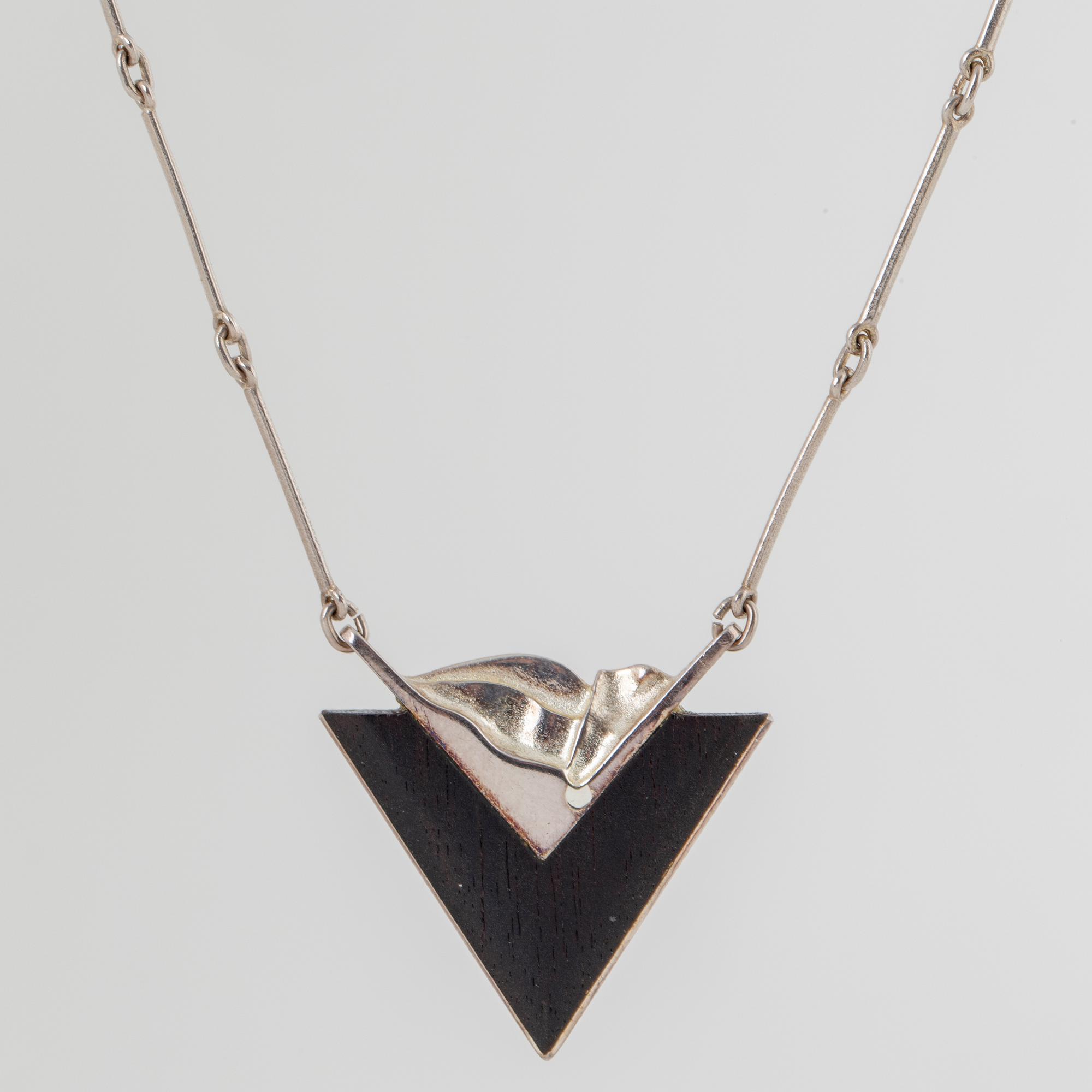 PENDANT, sterling silver, ebenholts, Zoltan Popovits, Lapponia 2008.