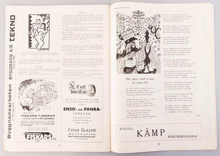 A collection 40 Garm- magazines illustrated by Tove Jansson 1942-1952.