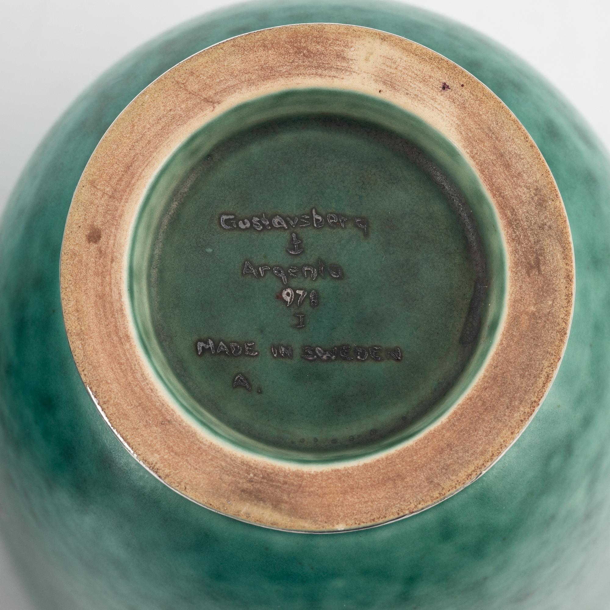 Wilhelm Kåge, two 'Argenta' vases, Gustavsberg.