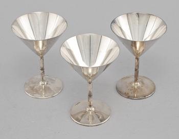 MARTINIGLAS, 12 st, nysilver, GAB, 1900-tal.