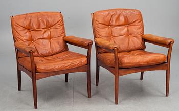 FÅTÖLJER, ett par, Göte möbler, Nässjö, 1960/70-tal.