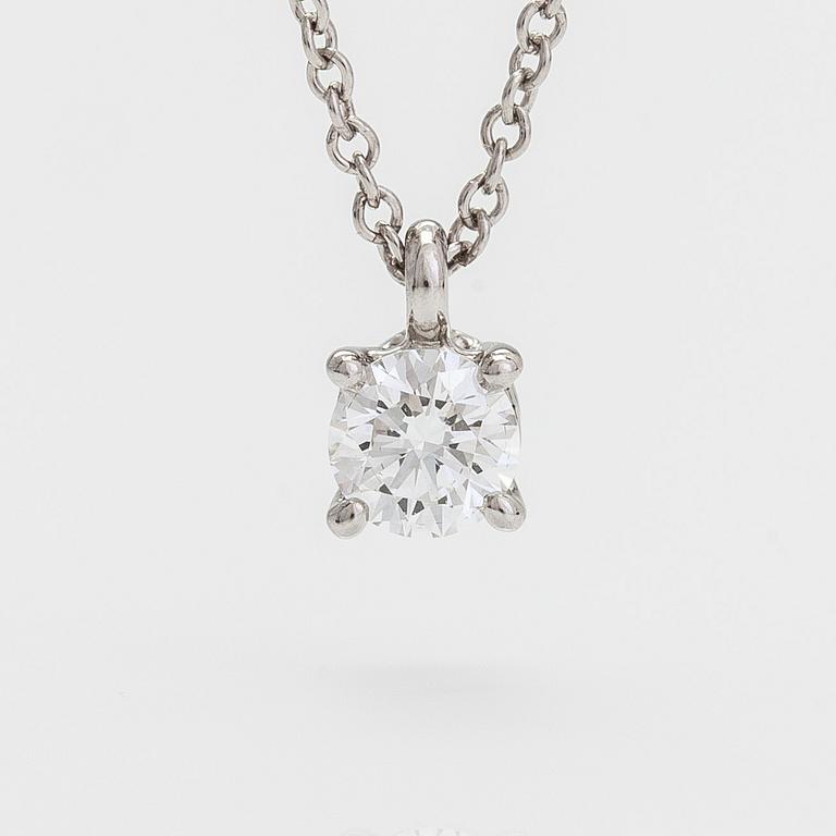 Tiffany & Co, a platinum necklace with a diamond 0.23 ct. With certificate.