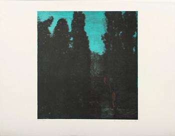 Ola Billgren, color lithograph, signed -83 trail print.