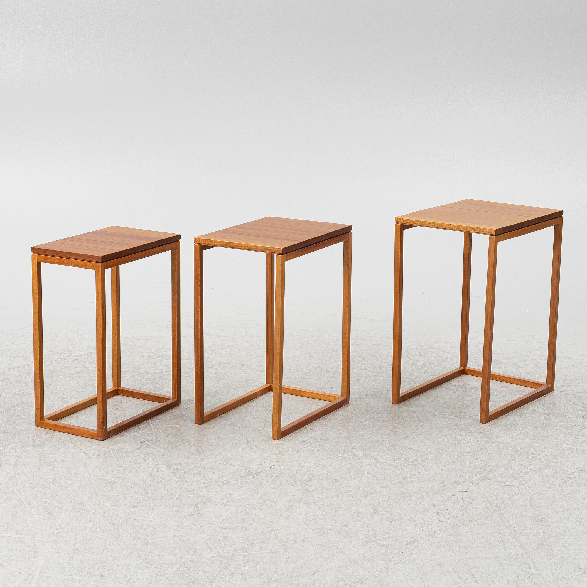 Ulla Christiansson, nesting table, 3 pieces, "Trio", K Andersson & Söner, late 20th century.