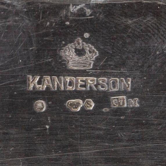 A Swedish 20th century silver tray mark of K Andersson Stockholm 1918, length 32 cm, weight 714 gr.