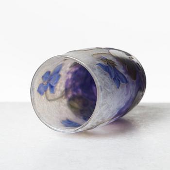 A Daum Art Nouveau enamel painted cameo glass vase, France.