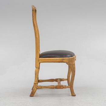 A Swedish rococo chair, later part 18th century.