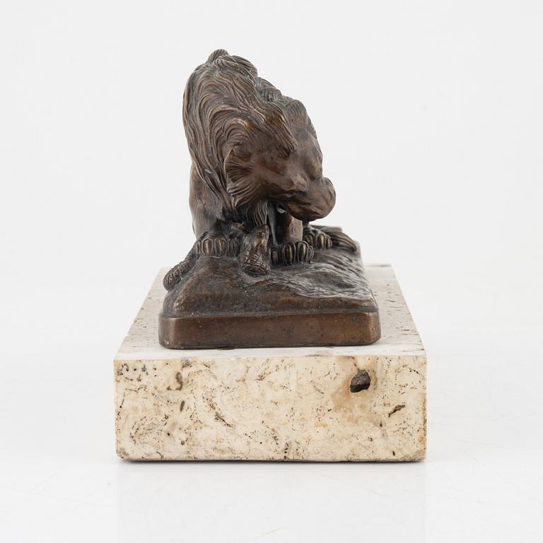 Antoine-Louis Barye, after, a bronze sculpture, signed.