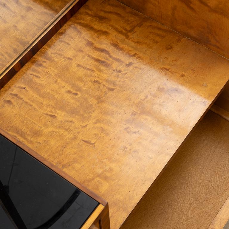 Hall furniture, chest of drawers with mirror, 1930s.