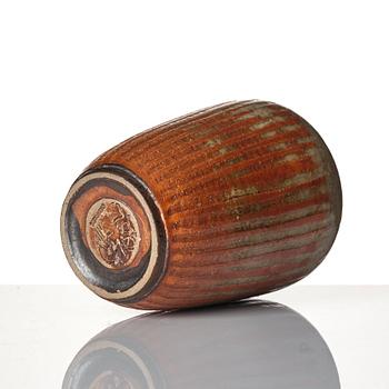 Anders Bruno Liljefors, a stoneware vase, Gustavsberg studio, Sweden 1940s-50s.