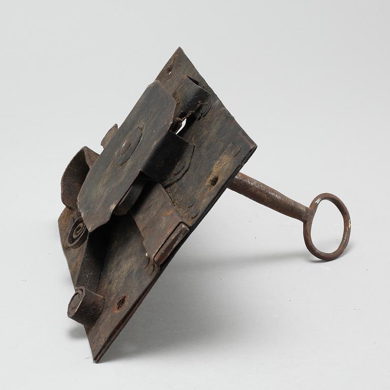 An iron lock from the 18th century.