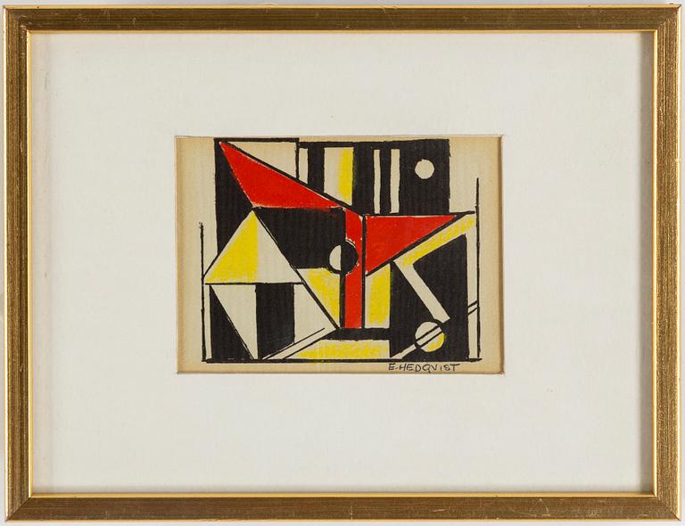 Ebba Hedquist, gouache, 2, signed.