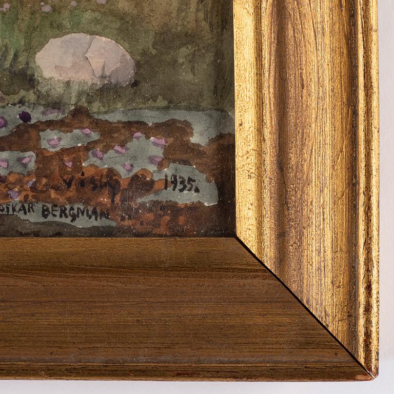 Oskar Bergman, watercolour, signed and dated Visby 1935.