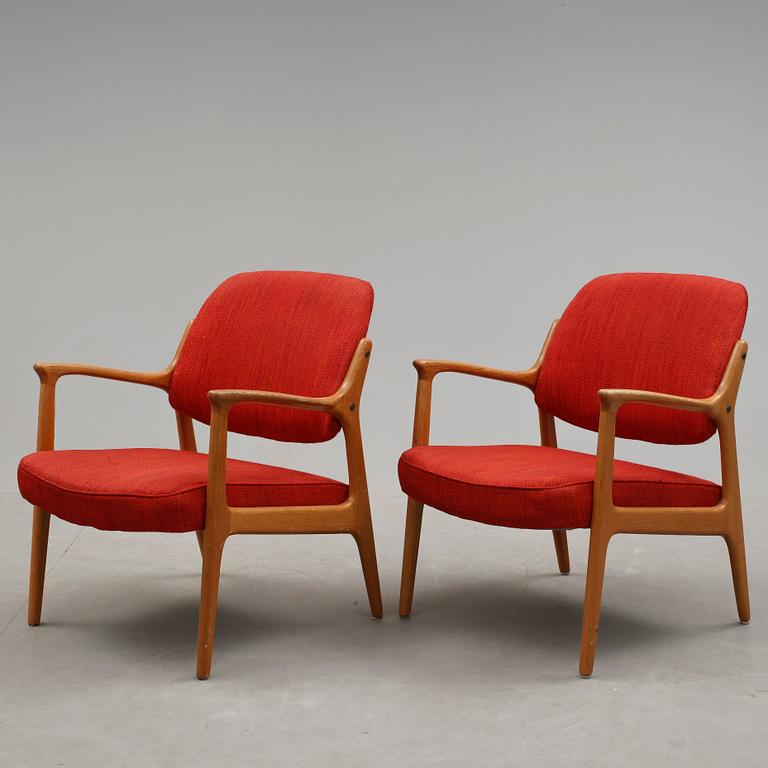 FÅTÖLJER, ett par, "Domus", Inge Andersson, Bröderna Andersson, Ekenäs, omkring 1960.