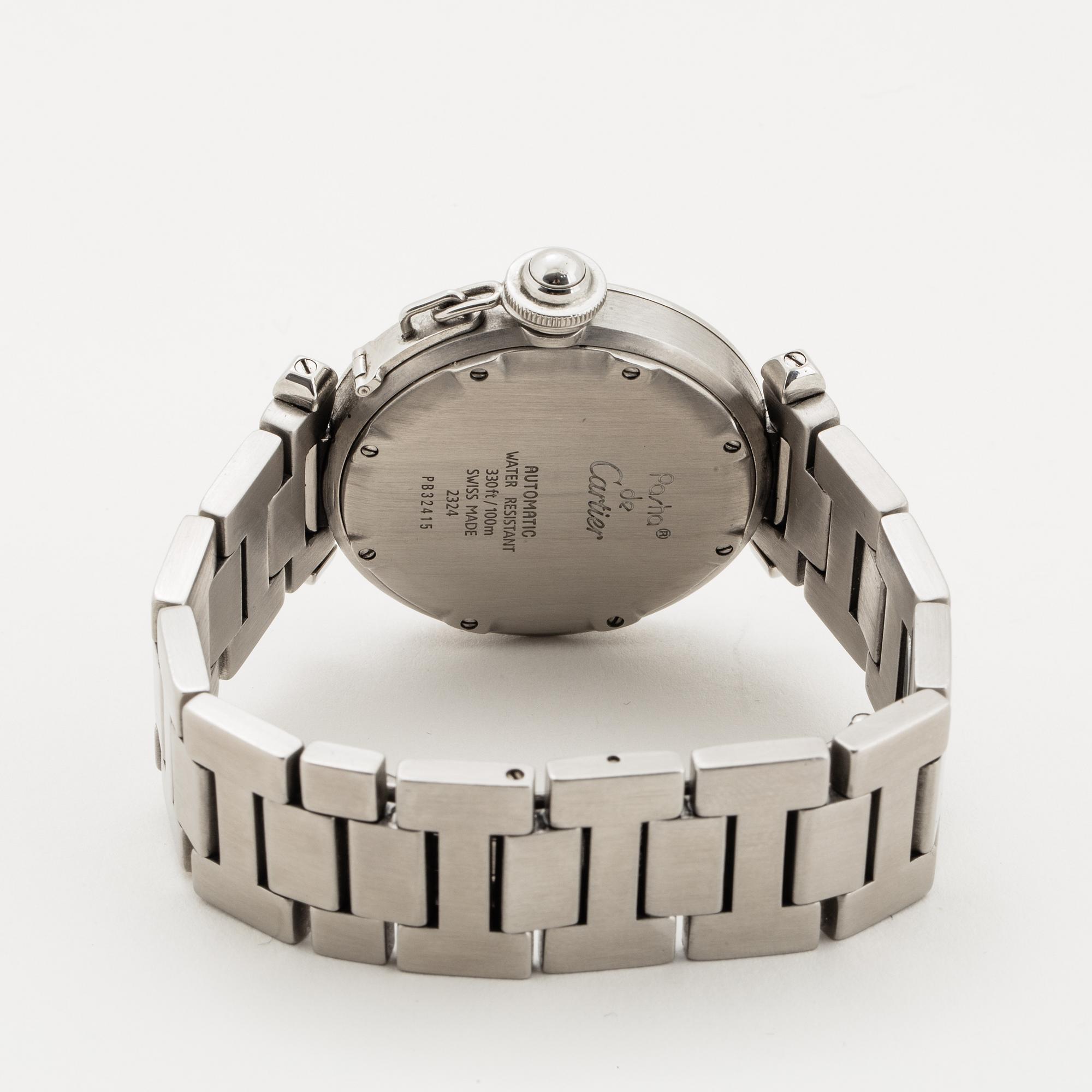 Cartier, Pasha, wristwatch, 35.5 mm.