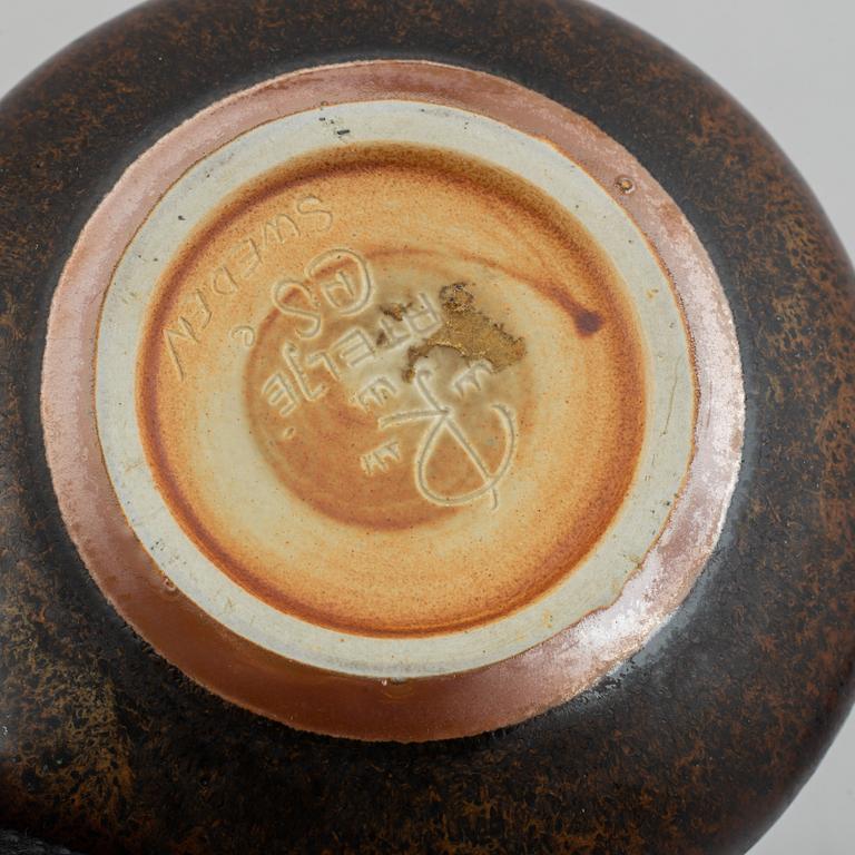 Carl-Harry Stålhane, a set of six stoneware bowls, a vase, a bottle and an ashtray, Rörstrand and Designhuset.