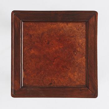 A hardwood tall table/pidestal, late Qing dynasty.