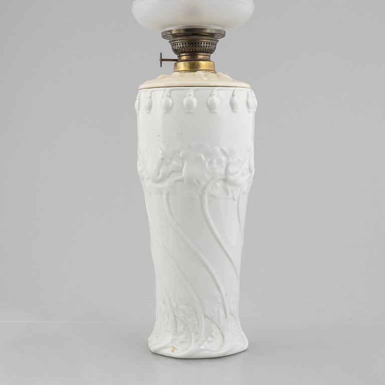 An Art Nouveau kerosene lamp, Gustafsberg, 1916.